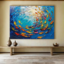 Load image into Gallery viewer, Colorful Fish Swarm Large - Scale Hand - painted Abstract Acrylic Art DLZ199

