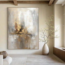 Load image into Gallery viewer, Gold &amp; Gray Abstract Painting, Ideal for Luxury Bedroom &amp; Upscale Lounge LargeART1463
