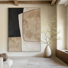 Load image into Gallery viewer, Earthy Tones Geometric Forms Abstract Canvas Painting, Perfect for Bohemian Living Room &amp; Rustic Café LargeART1109
