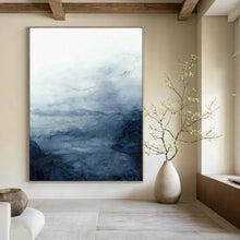 Load image into Gallery viewer, “Misty Blue Waves” Abstract Watercolor - Inspired Painting on Canvas, Ethereal Artwork DKH939
