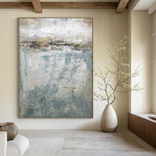 Load image into Gallery viewer, Textured Blue &amp; Gray Abstract Landscape, Ideal for Serene Bedroom &amp; Modern Office LargeART1972
