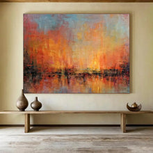 Load image into Gallery viewer, Warm - Toned Abstract Sunset Painting On Canvas DKH386
