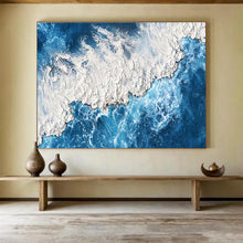 Load image into Gallery viewer, Textured Ocean Painting on Canvas - “Arctic Waters” DKH785
