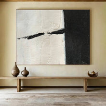 Load image into Gallery viewer, Textured Black - and - White Abstract Art for Minimalist Hallway &amp; Contemporary Gallery DKH177

