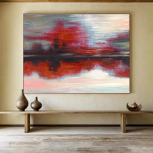 Load image into Gallery viewer, Red - Toned Abstract Landscape Painting On Canvas DKH384

