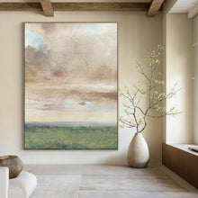 Load image into Gallery viewer, Green &amp; Brown Abstract Field Art, Perfect for Rustic Bedroom &amp; Calm Office LargeART2116
