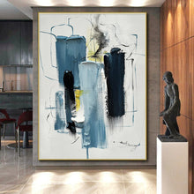 Load image into Gallery viewer, Large - Format Blue - Toned Abstract Art for Coastal Bedroom &amp; Calm Study LargeART0516

