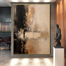 Load image into Gallery viewer, Oversized Hand - painted Earth - Toned Abstract Reflection Acrylic Art for Rustic - Inspired Living Spaces LargeART0252
