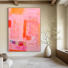 Load image into Gallery viewer, Pink &amp; Orange Abstract Painting, Suited for Modern Dining Room &amp; Creative Studio LargeART1868
