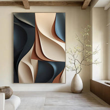 Load image into Gallery viewer, “3D - Like Neutral Curves” Abstract Painting on Canvas, Modern Foyer Decor DKH1023
