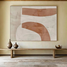 Load image into Gallery viewer, Abstract Painting on Canvas: Beige - and - Brown Curved Forms - “Warm Flow” DKH588
