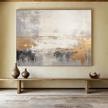 Load image into Gallery viewer, Gray and Gold Abstract Horizon Abstract acrylic painting DLZ108
