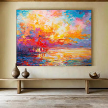 Load image into Gallery viewer, Colorful Abstract Sunset Landscape Painting On Canvas DKH409
