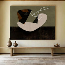 Load image into Gallery viewer, Geometric Abstract Painting On Canvas with Minimalist Shapes DKH362
