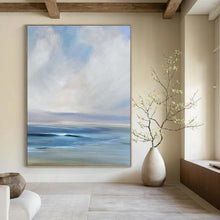 Load image into Gallery viewer, “Dreamy Coastal Hues” Abstract Seaside Painting on Canvas, Serene Beach Art DKH957
