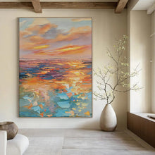 Load image into Gallery viewer, Vivid Sunset Sea Abstract Painting, Suited for Tropical - Themed Living Room &amp; Ocean - View Balcony LargeART1898
