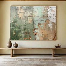 Load image into Gallery viewer, Earthy Green and Brown Textured Abstract Abstract acrylic painting DLZ107
