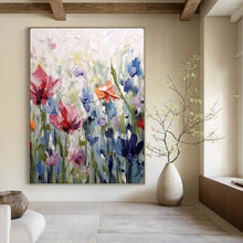 Load image into Gallery viewer, Colorful Impasto Floral Abstract Painting, Ideal for Bright Kitchen &amp; Cozy Sunroom LargeART2145
