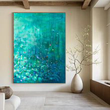 Load image into Gallery viewer, Teal Abstract Landscape Painting, Perfect for Spa - Inspired Bathroom &amp; Peaceful Meditation Space LargeART1860
