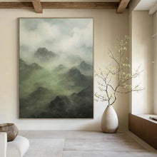 Load image into Gallery viewer, “Misty Mountain Landscape” - Atmospheric Abstract Art on Canvas DKH1480

