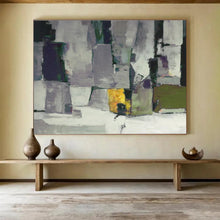 Load image into Gallery viewer, Gray - Toned Geometric Abstract Painting On Canvas DKH365
