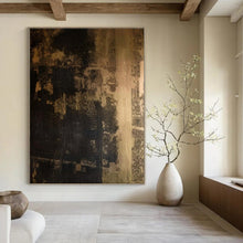 Load image into Gallery viewer, Dark Textured Abstract Canvas Painting, Perfect for Industrial - Chic Lounge &amp; Dramatic Entryway LargeART1295
