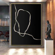 Load image into Gallery viewer, Massive Black and White Curved Lines Acrylic for Modern Art Studio &amp; Zen - Inspired Meditation Room LargeART0336
