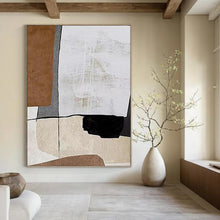 Load image into Gallery viewer, “Geometric Neutral Abstract” - Minimalist Abstract Art on Canvas DKH1520

