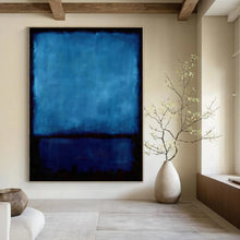 Load image into Gallery viewer, Deep Blue &amp; Black Abstract Painting, Ideal for Modern Office Lounge &amp; Calm Bedroom LargeART1943
