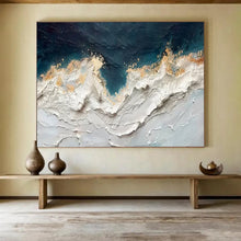 Load image into Gallery viewer, Hand - painted Large - Scale Textured Ocean Waves Acrylic Art for Nautical - Themed Dining Rooms LargeART1749
