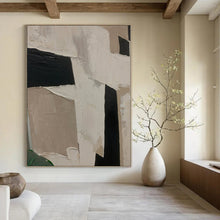 Load image into Gallery viewer, Hand - painted Massive Geometric Abstract in Neutral Tones Acrylic Art for Modern Offices LargeART0107

