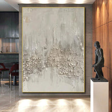 Load image into Gallery viewer, Monumental Textured Gray Abstract Acrylic for Industrial - Style Loft LargeART0270
