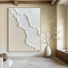 Load image into Gallery viewer, Large - Format Hand - painted White Textured Abstract Acrylic Art for Serene Bedrooms LargeART0170
