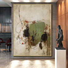 Load image into Gallery viewer, Abstract Green and Black Swirl Acrylic Art - Suited for Nature - lover’s Study &amp; Eclectic Bedroom LargeART0569
