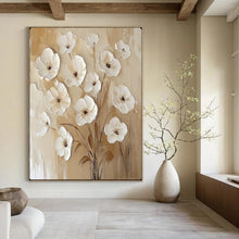 Load image into Gallery viewer, Abstract Painting 3D Textured White Flower Art for Hallway &amp; Nursery Decor LargeART2155

