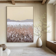 Load image into Gallery viewer, Beige &amp; Brown Textured Landscape Painting, Perfect for Rustic Living Room &amp; Cozy Reading Nook LargeART2090
