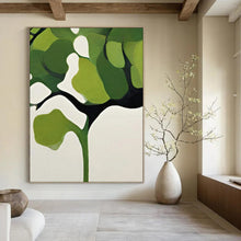 Load image into Gallery viewer, Modern Botanical Abstract Art, Bold Green &amp; White Plant Design for Contemporary Office &amp; Scandinavian - Style Nursery LargeART2254
