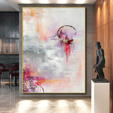 Load image into Gallery viewer, Hand - painted Extensive Soft - Hued Abstract Moonlit Scene Acrylic Art for Romantic Bedrooms LargeART0038
