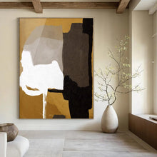 Load image into Gallery viewer, Geometric Shapes in Gold &amp; Gray – Modern Abstract Composition DTP236
