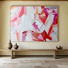 Load image into Gallery viewer, Pink &amp; White Abstract - Feminine Bedroom Art LargeART1585
