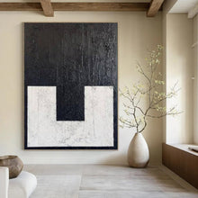 Load image into Gallery viewer, Black &amp; White Minimalist Form Acrylic Art, Great for Scandinavian - Style Home &amp; Serene Meditation Space LargeART1077
