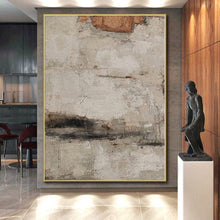 Load image into Gallery viewer, Hand - painted Large - sized Textured Neutral - Toned Abstract Acrylic Art for Minimalist Hallways LargeART0101

