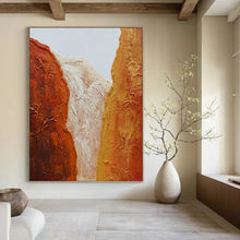 Load image into Gallery viewer, “Textured Canyon Colors” - Orange, White, Yellow Abstract Art on Canvas DKH1210
