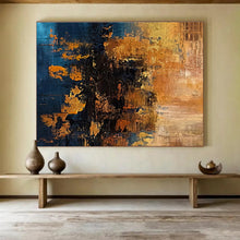 Load image into Gallery viewer, Blue - Gold Abstract Painting for Elegant Dining Room &amp; Art Gallery Corridor DKH267
