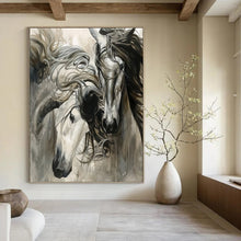Load image into Gallery viewer, “Majestic Horses in Motion” - Impressionistic Equine Art on Canvas DKH1644
