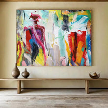 Load image into Gallery viewer, Colorful Abstract Figure Painting for Bohemian Bedroom &amp; Art Gallery DKH301

