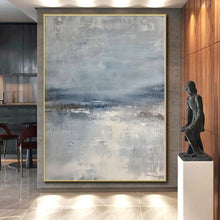 Load image into Gallery viewer, Large - Format Blue - Gray Landscape Abstract Acrylic for Serene Bedroom LargeART0271
