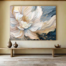 Load image into Gallery viewer, 3D Textured Floral Abstract Painting on Canvas - “Elegant Bloom” DKH703
