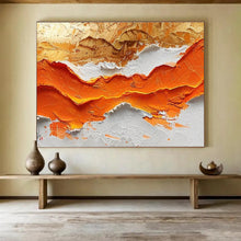 Load image into Gallery viewer, Textured Orange - Gold Abstract Mountain Painting DKH464
