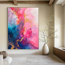 Load image into Gallery viewer, “Liquid Gold &amp; Color Swirl” – Alcohol Ink Painting with Fluid Patterns DTP286
